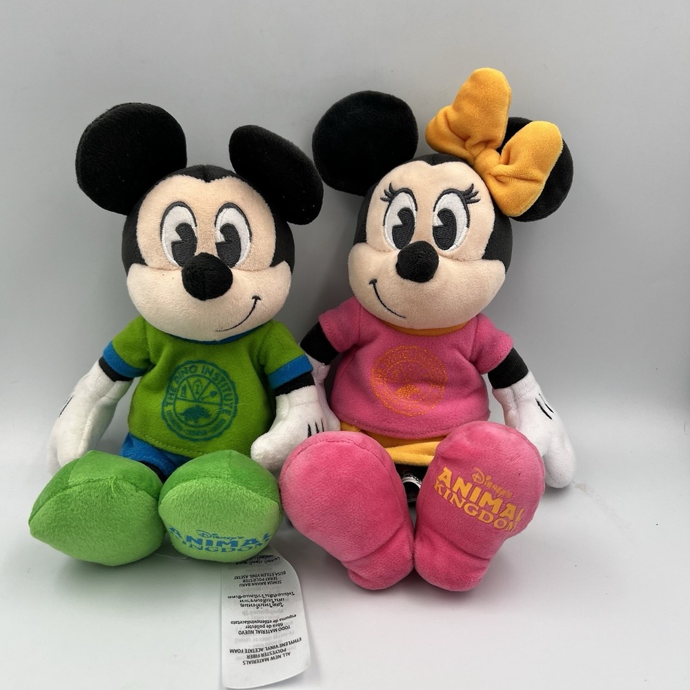 Disney Parks Mickey & Minnie Dinosaur Land Dino Institute Plush Animal Kingdom